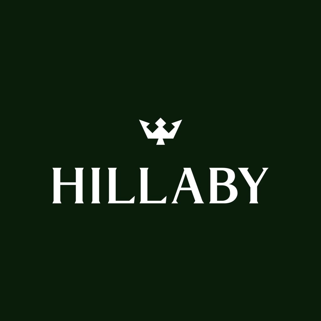 hillaby logo featuring trident mixed with crown